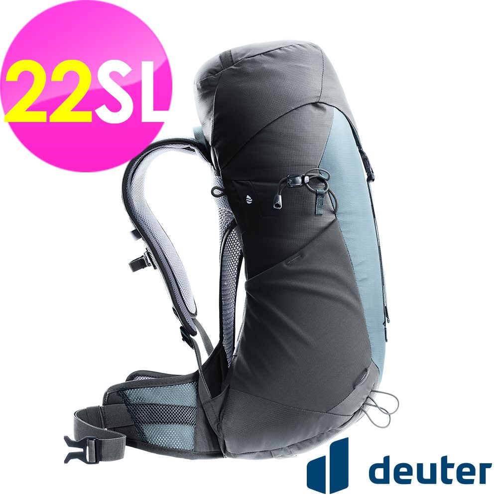 Deuter 【德國】AC LITE網架直立式透氣背包22SL (3420724 深灰/黑/輕量/透氣設計/一日行程)