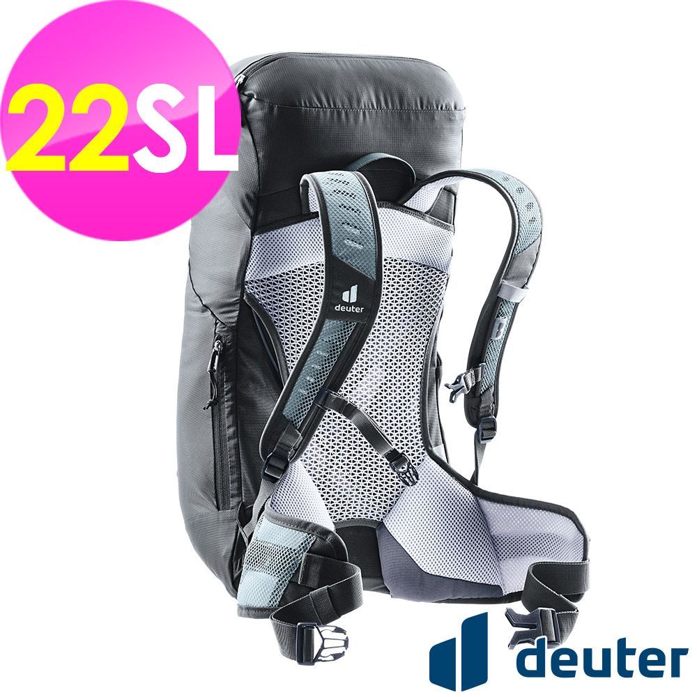 Deuter 【德國】AC LITE網架直立式透氣背包22SL (3420724 深灰/黑/輕量/透氣設計/一日行程)