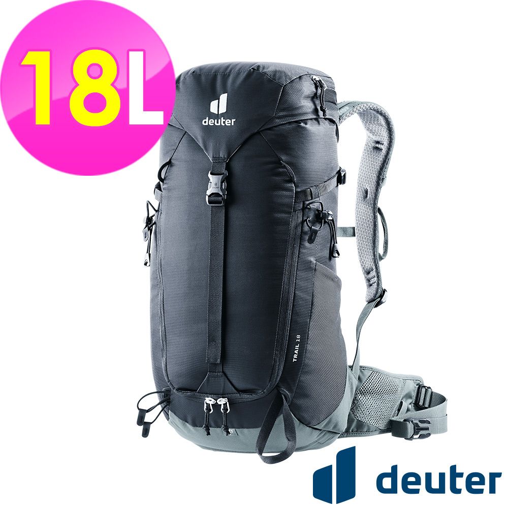 Deuter 德國 TRAIL 輕量拔熱透氣背包18L (3440124 黑/登山/健行)