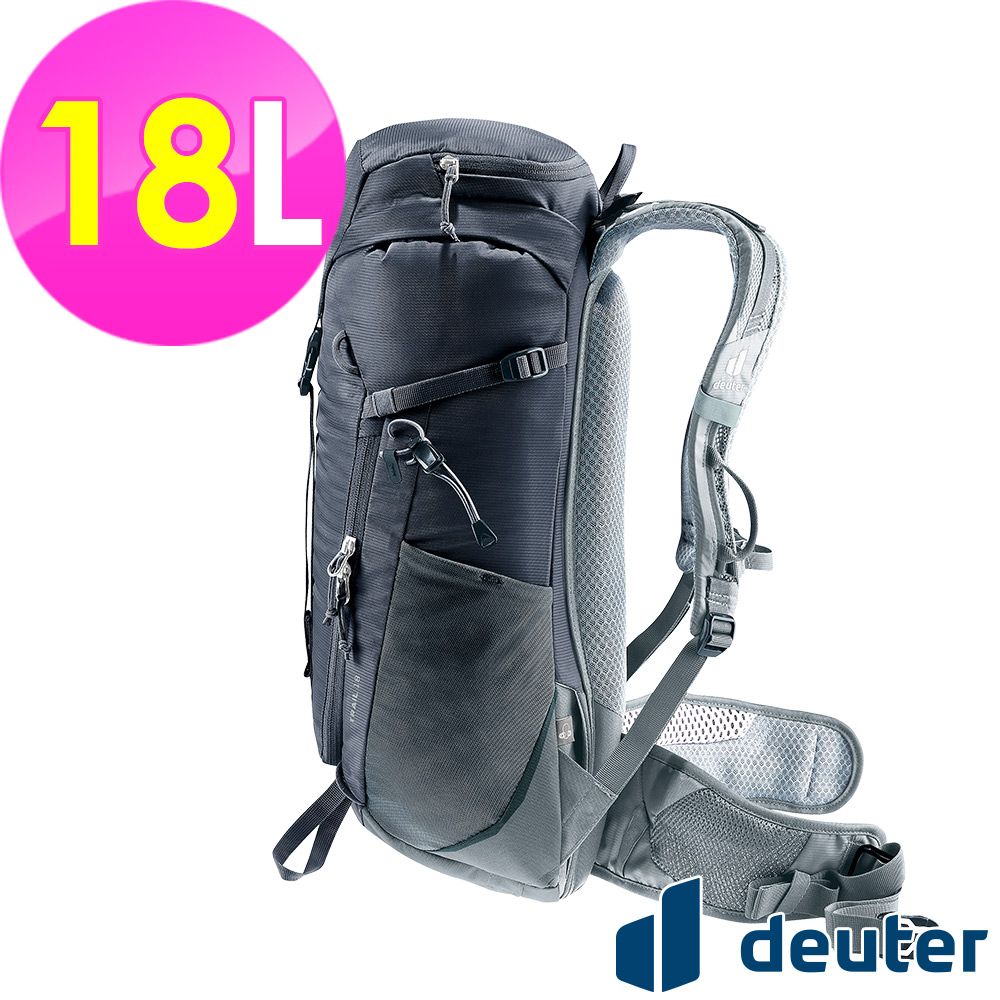 Deuter 德國 TRAIL 輕量拔熱透氣背包18L (3440124 黑/登山/健行)