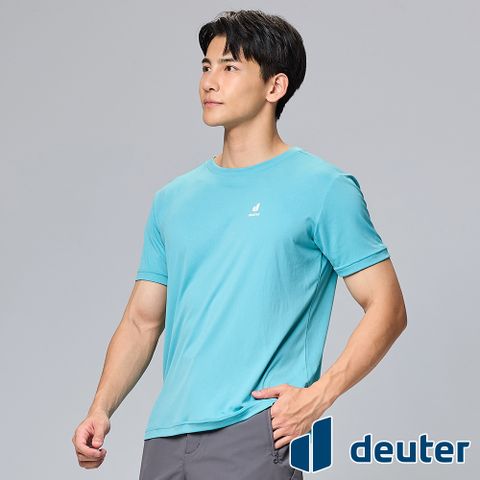 Deuter 【德國】男款短袖T恤 (DE-T2401M 藍綠/排汗/透氣)