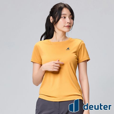 Deuter 【德國】女款短袖T恤 (DE-T2402W 棕黃/排汗/透氣)