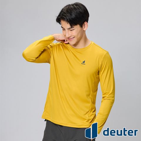 Deuter 【德國】男款長袖T恤 (DE-T2403M 薑黃/排汗/透氣)