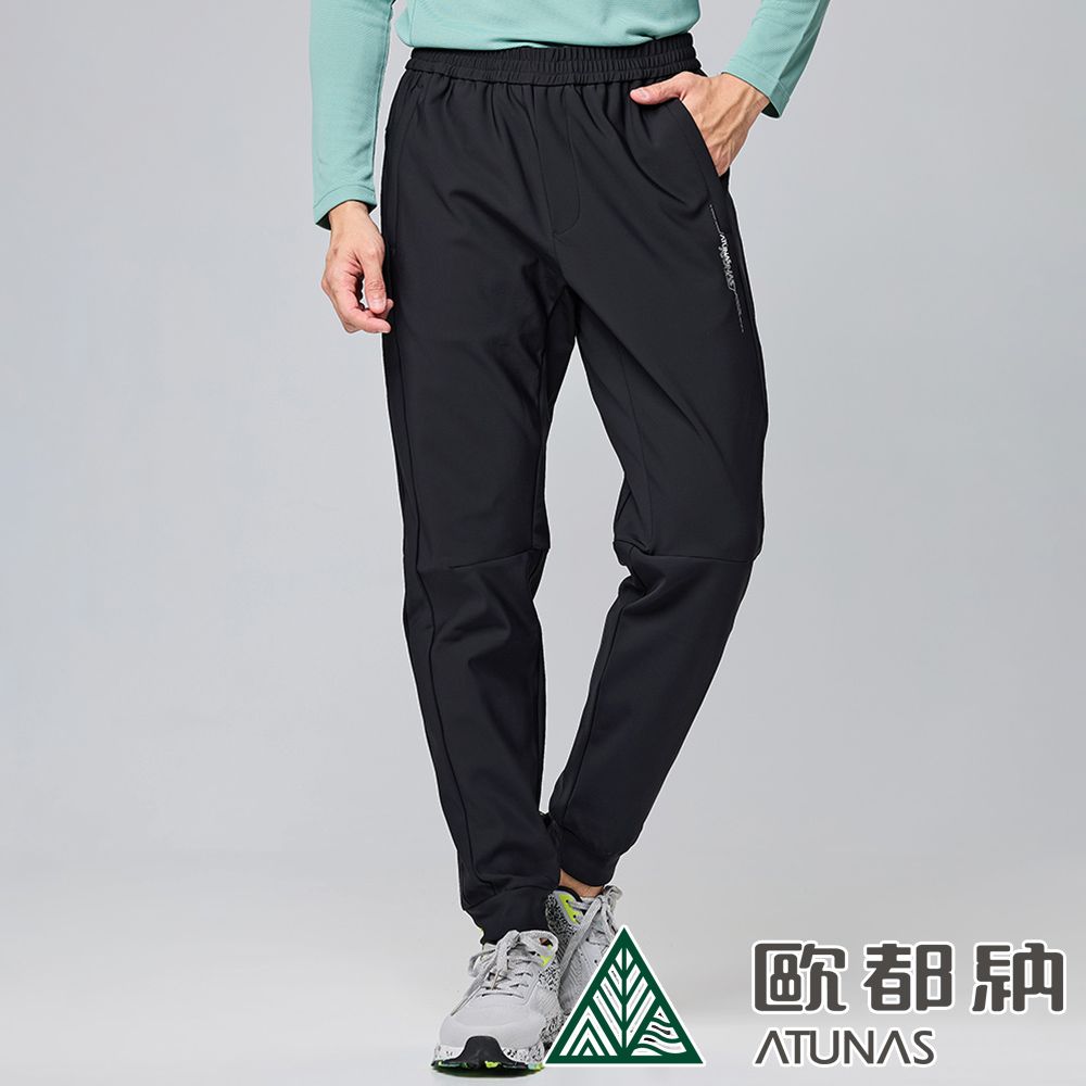 ATUNAS 歐都納 男款保暖休閒長褲 (A2PA2318M 黑/刷毛/透氣/輕量)