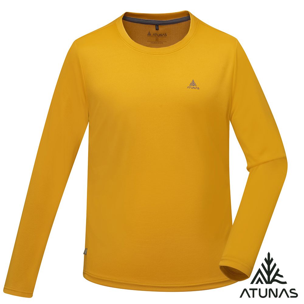 ATUNAS 歐都納 _50週年限定_男款長袖排汗抗菌T恤A6TS2521M陽光黃/吸濕快乾/防曬抗臭
