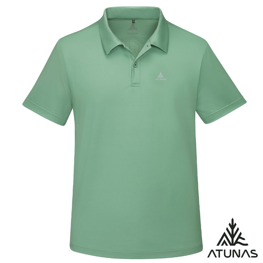 ATUNAS 歐都納 _50週年限定_男款短袖排汗抗菌POLO衫A6PS2527M霧綠/吸濕透氣/防曬抗臭