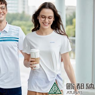 ATUNAS 歐都納】女款Polygiene抑菌抗臭涼感短袖T恤A1TS2106W冰霜白