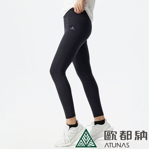 【ATUNAS 歐都納】女款肌NICE力曲線壓力褲 (A2PA2215W 黑/透氣/運動/休閒/內搭褲)