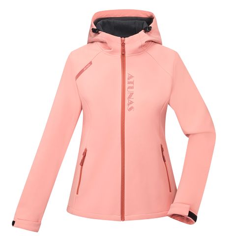 【ATUNAS 歐都納】女款SOFTSHELL抗風保暖外套 (A9GA2237W 粉橘/刷毛/透氣/防潑水)