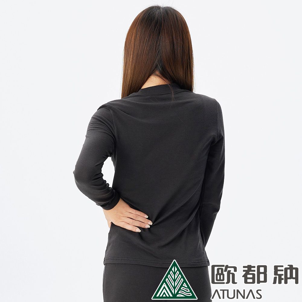 ATUNAS 歐都納 女款MORE MORE HOT石墨烯蓄熱立領內著衣(A1UCDD04W 黑/抑菌/抗臭/蓄熱/保暖)