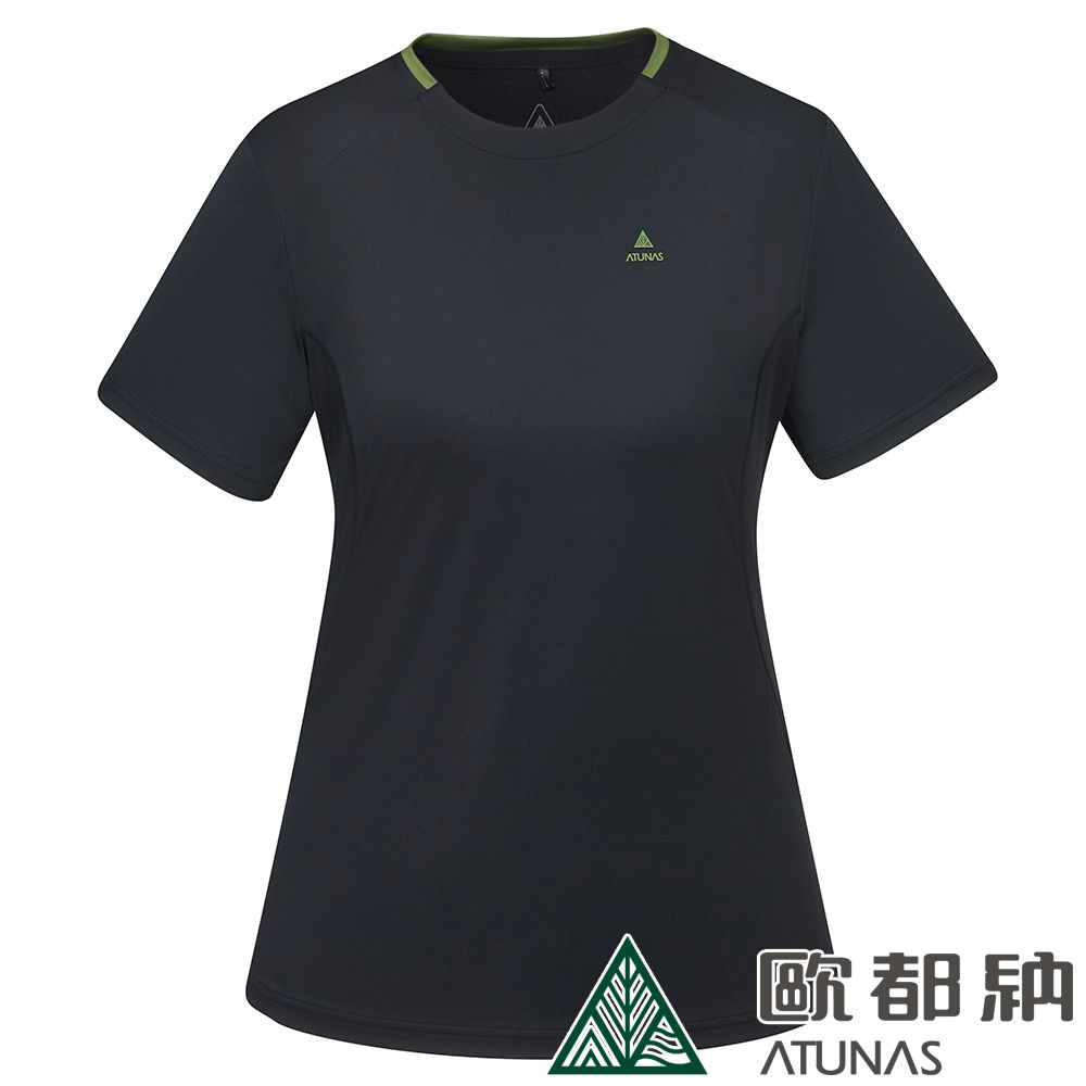 ATUNAS 歐都納 女款POLARTEC POWER STRETCH短袖T恤 (A1TS2302W 黑/抗UV/彈性/排汗/快乾)