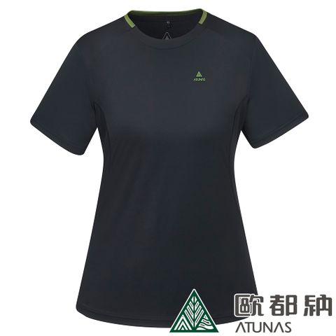 【ATUNAS 歐都納】女款POLARTEC POWER STRETCH短袖T恤 (A1TS2302W 黑/抗UV/彈性/排汗/快乾)