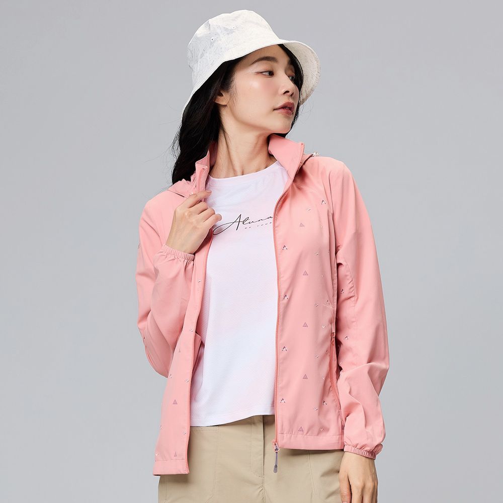 ATUNAS 歐都納 女款蚊瘋不動彈性外套 (A1GA2303W 淡粉橘/驅蚊蟲/防曬/透氣/輕量)