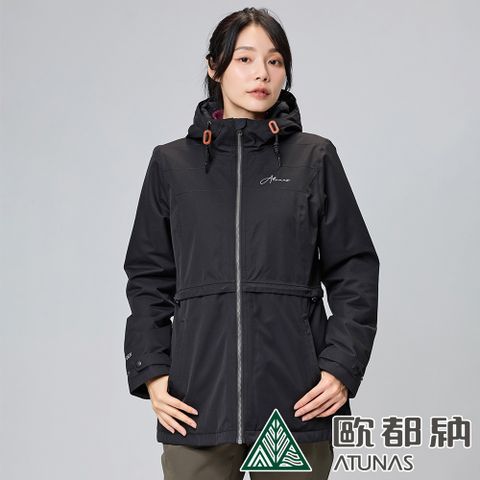 ATUNAS 歐都納 女款GORE-TEX都會休閒單件式石墨烯刷毛外套 (A2GT2305W 黑/保暖/防水/防風/透氣)
