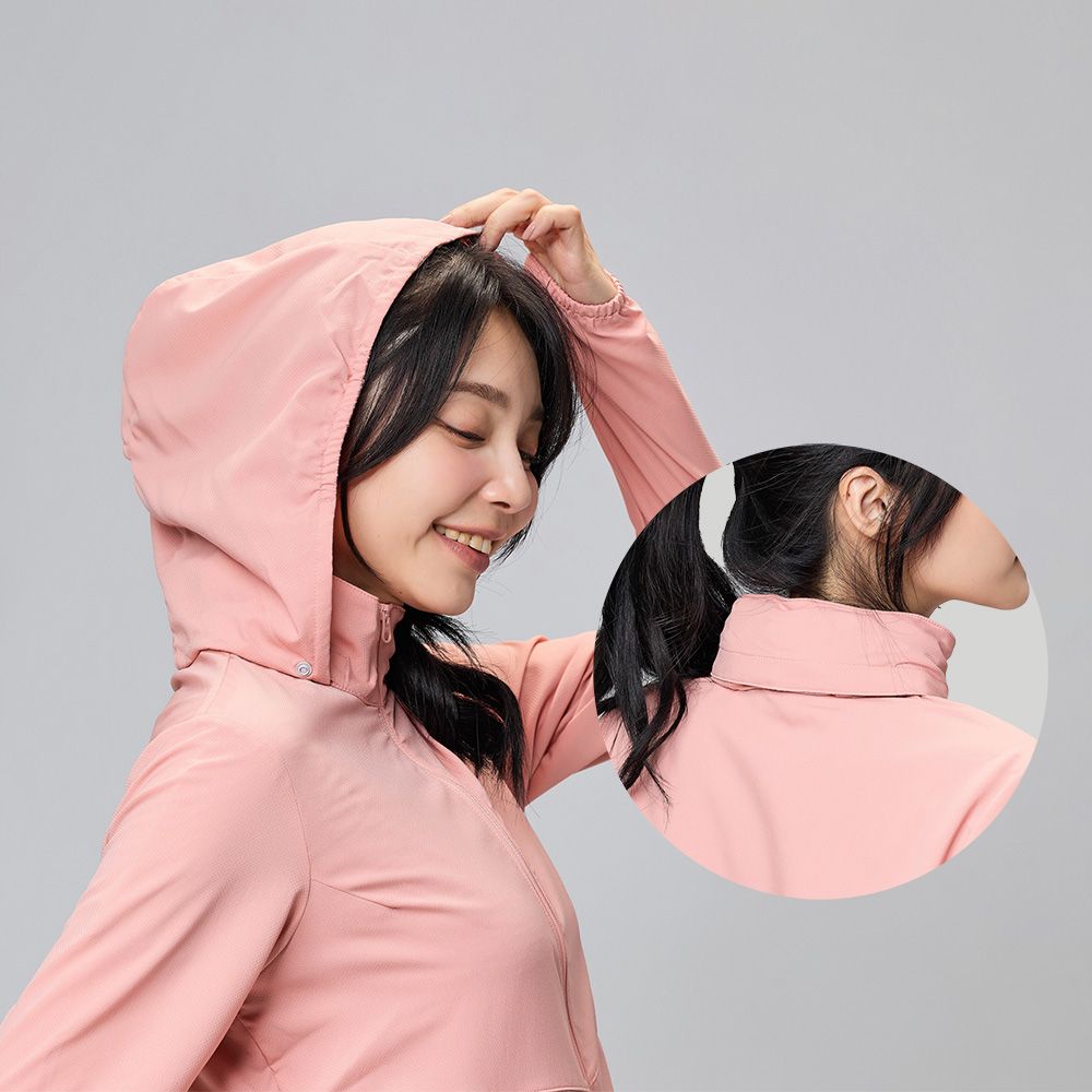 ATUNAS 歐都納 女款防曬透氣外套 (A8GA2309W 淡粉橘/防曬/輕量/透氣/休閒)