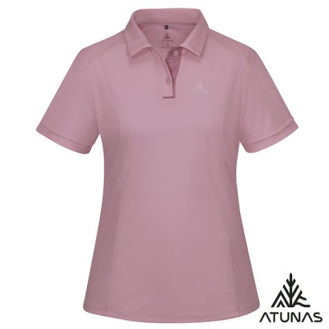 ATUNAS 歐都納 女款循環酷涼節能抑菌短袖POLO衫A1PS2508WC胭脂紅/吸濕排汗衣/涼感抗臭透氣/循環回收環保