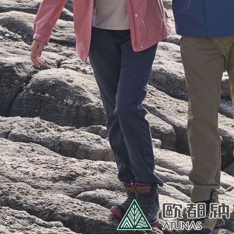 ATUNAS 歐都納 女款SOFTSHELL防風保暖刷毛長褲A1PA2417W深藍