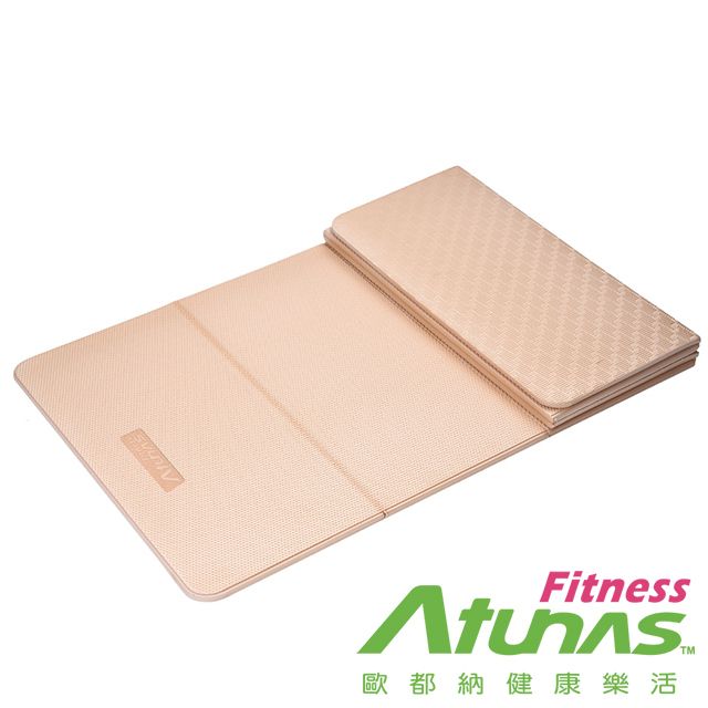 ATUNAS 歐都納 【FITNESS】多功能六折瑜珈墊(MAT61 奶茶/折疊/加厚/軟墊/收納/健身)