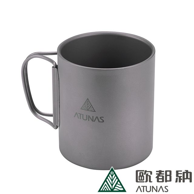 ATUNAS 歐都納 雙層鈦隔熱隨行杯300ML (A2KTCC01N /隔冰/D型把手/測水標記/登山/露營)