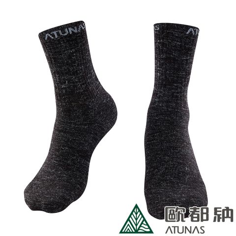 ATUNAS 歐都納 保暖中筒雪襪(A1AS2203N 黑/厚底襪/防寒/柔暖/舒適/戶外)