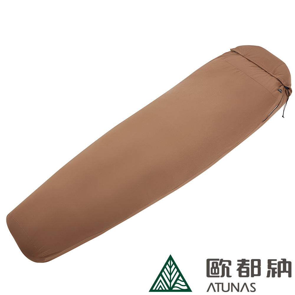 ATUNAS 歐都納 MORE MORE HOT石墨烯天鵝絨睡袋內套 (A1ACEE05N 核果棕/登山/露營/野宿/收納/旅行)