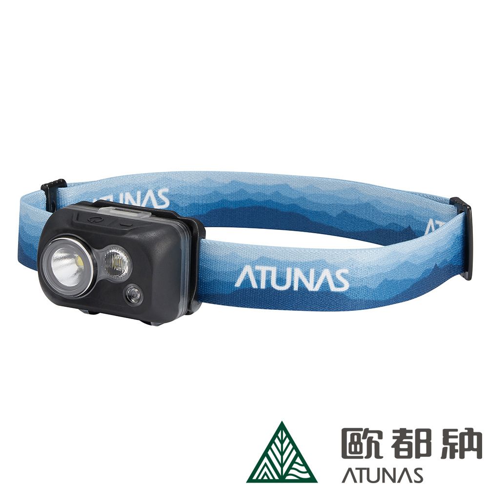 ATUNAS 歐都納 動感輕量化防水頭燈 (A1LIEE01 多彩藍/聚光/散熱/極亮極遠/織帶可拆/登山/露營)