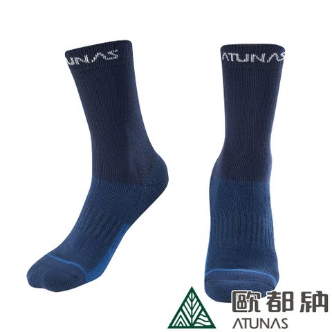 ATUNAS 歐都納 中筒厚底羊毛襪 (A1ASEE03N 深海藍/抑菌/抗臭/恆溫/吸濕排汗)