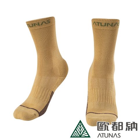 ATUNAS 歐都納 中筒厚底羊毛襪 (A1ASEE03N 拿鐵卡/抑菌/抗臭/恆溫/吸濕排汗)