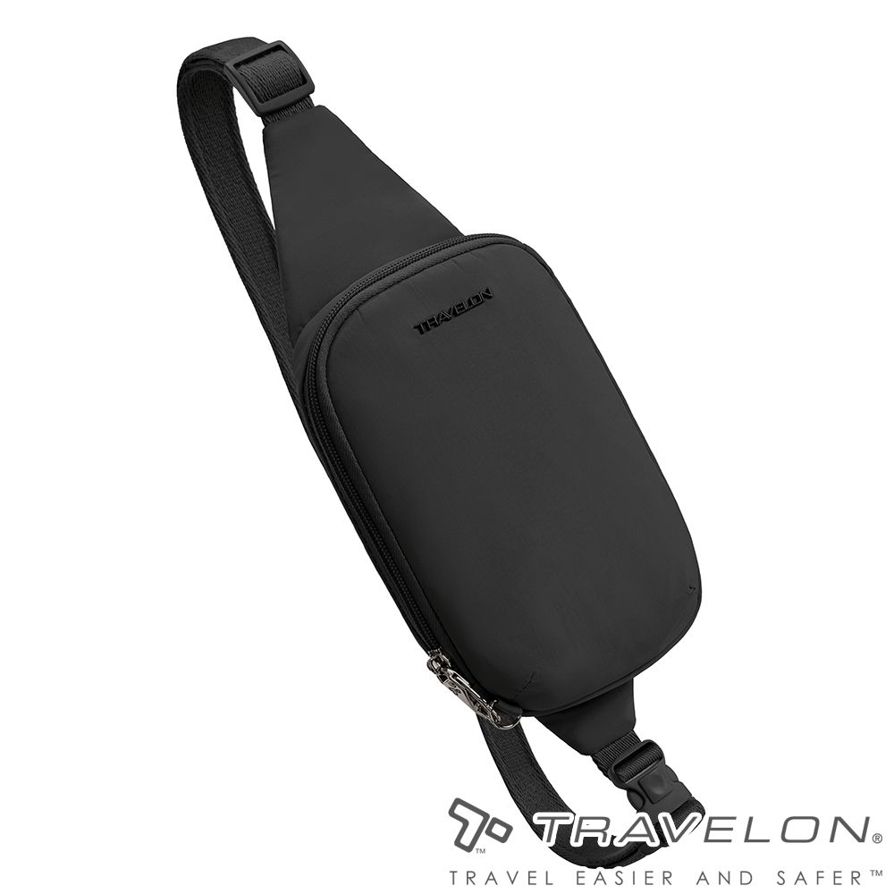 TRAVELON _美國防盜包_Roam防盜斜肩包TL-43674黑/斜背包/胸前包/出國休閒旅遊
