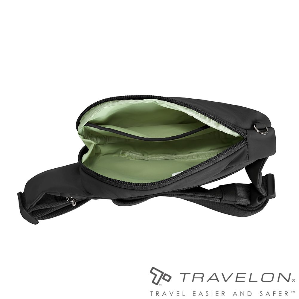 TRAVELON _美國防盜包_Roam防盜斜肩包TL-43674黑/斜背包/胸前包/出國休閒旅遊