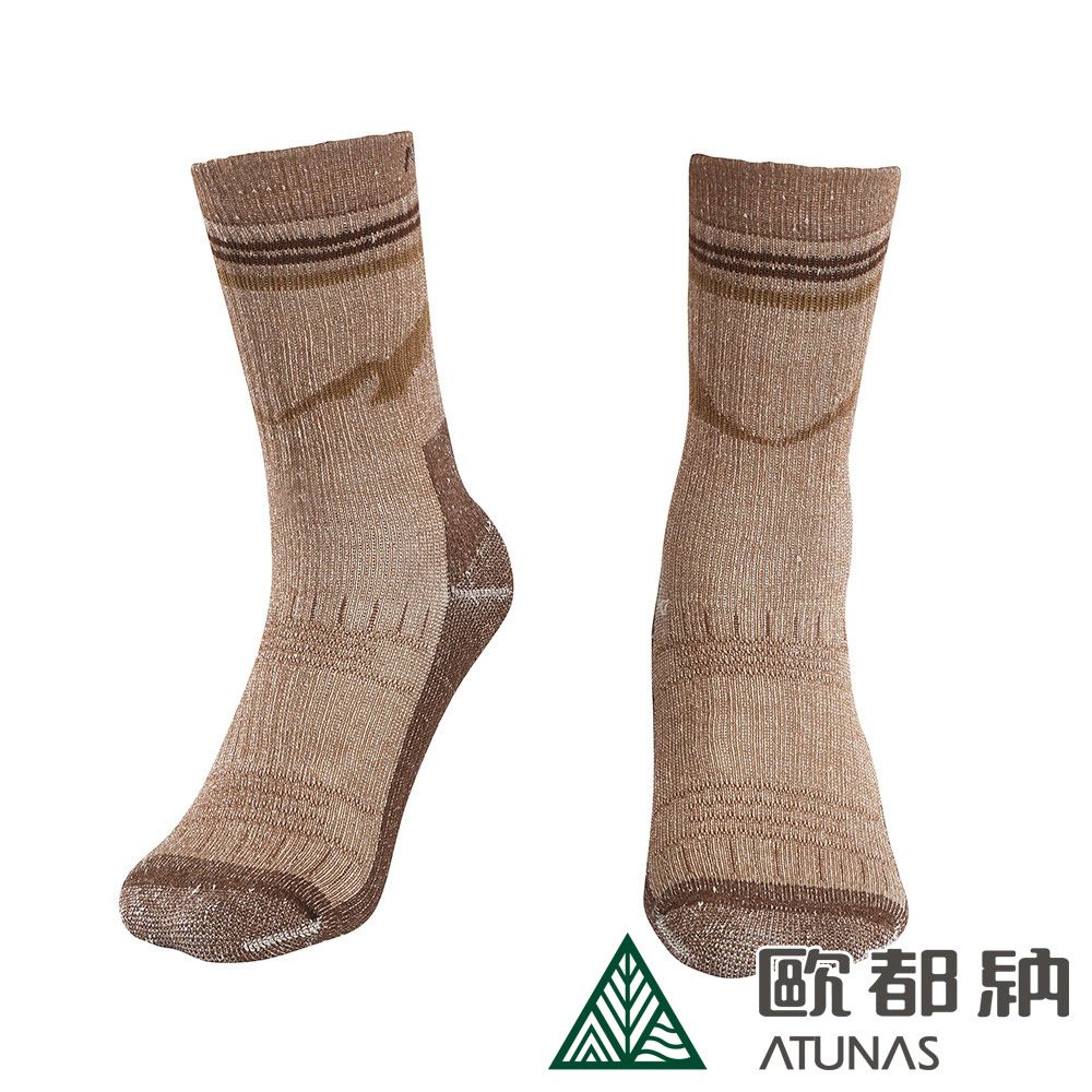 ATUNAS 歐都納 中筒厚底羊毛襪A1ASGZ05N栗子棕/抑菌抗臭/恆溫舒適/吸濕排汗