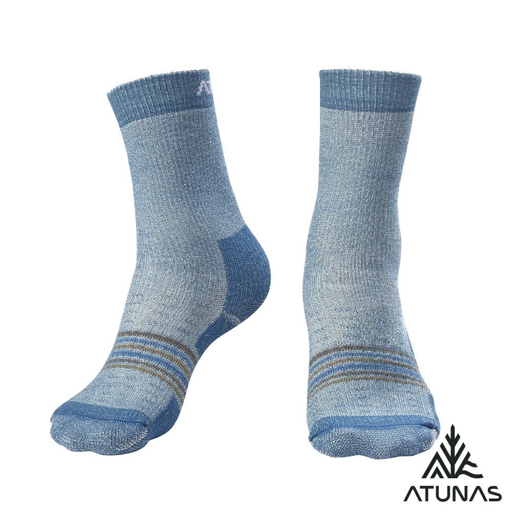 ATUNAS 歐都納 中筒厚底羊毛襪A1ASGZ06N墨藍/抑菌抗臭/恆溫舒適/吸濕排汗