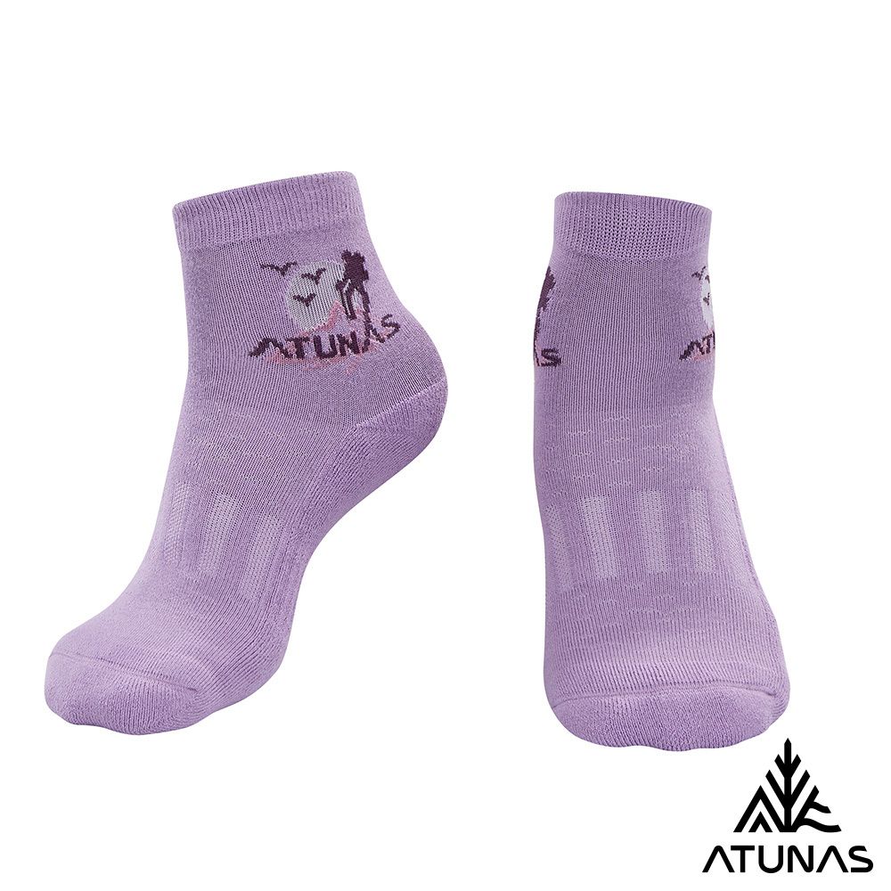 ATUNAS 歐都納 女款步步輕心減壓襪/踝襪/短襪/運動襪A1ASGZ02N淡紫/吸濕排汗/涼感抗菌除臭