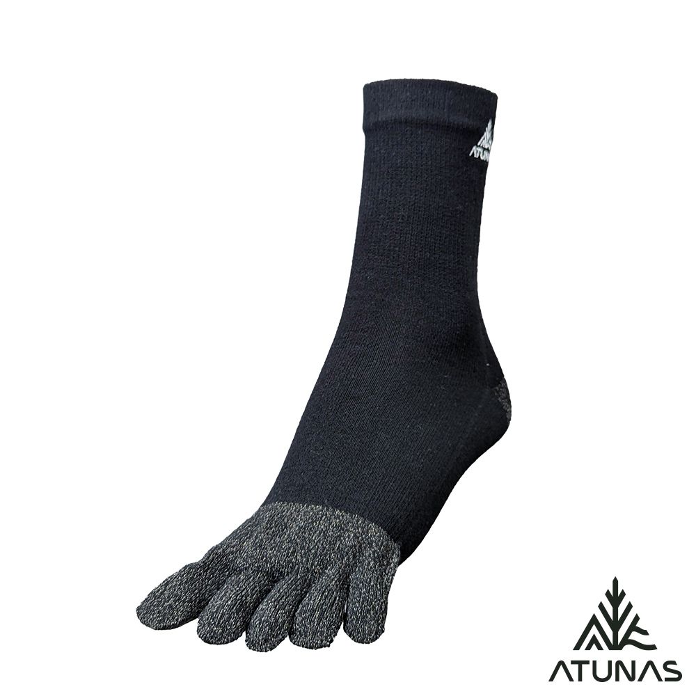 ATUNAS 歐都納 中筒銀纖維五趾襪A1ASGZ08N黑/吸濕排汗/抗菌除臭/運動襪