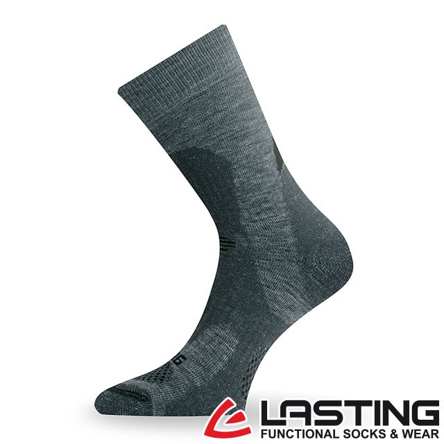 LASTING 【 捷克】羊毛厚中筒健行襪(LT-TRP 灰/透氣/舒適/保暖/雙溫感/美麗諾)