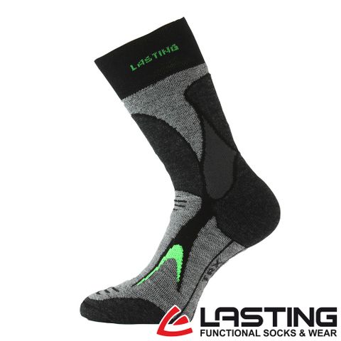 【LASTING 捷克】厚中筒保暖羊毛襪 (LT-TRX 深灰綠/透氣/舒適/保暖/排汗/美麗諾/雙溫感)