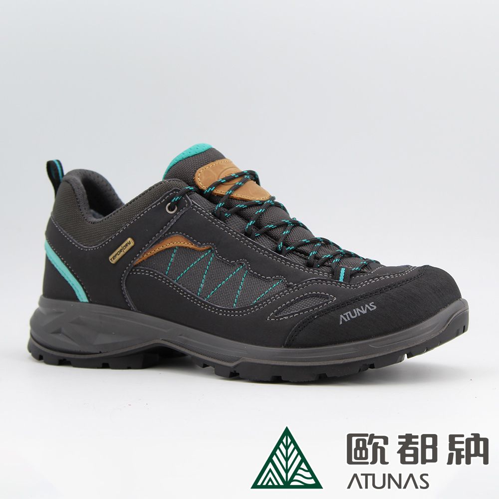 ATUNAS 歐都納 男款低筒健行鞋A1GCFF06N黑/藍/防水鞋/登山鞋/透氣抗臭/寬楦舒適