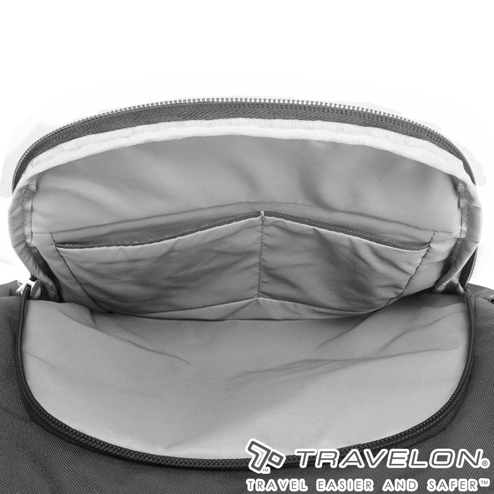 TRAVELON 【美國防盜包】經典防盜側背包(TL-42757黑/斜背包/旅遊包)