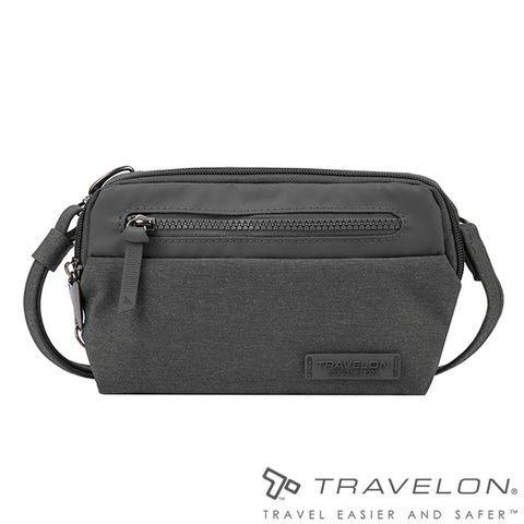 【Travelon美國防盜包】METRO手持肩背兩用包(TL-43416 灰/旅遊/隨身包/腰包/側背包)