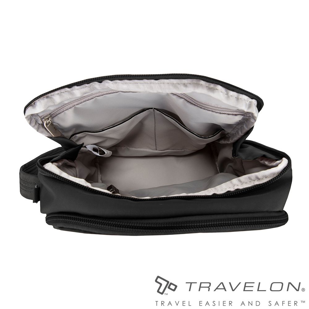 TRAVELON 【美國防盜包】CLASSIC防盜斜側包 (TL-42224 黑/斜背包/防潑水/休閒)