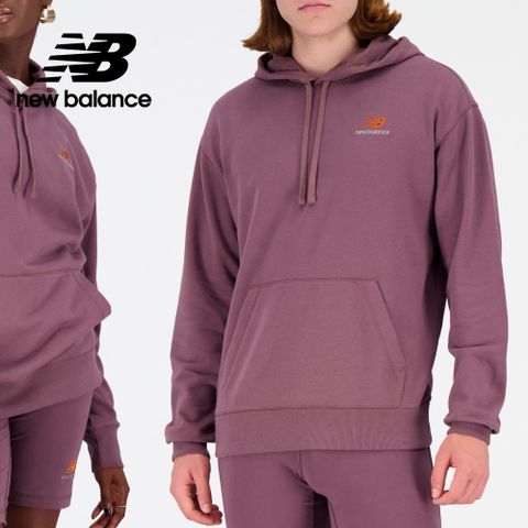 [New Balance]抽繩前口袋連帽長袖上衣_男性_咖紫色_UT21500TRF