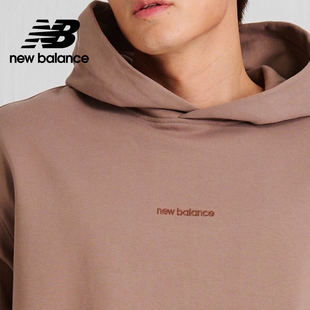 NEW BALANCE []刺繡NB連帽長袖上衣_男性_駝色_AMT33559MS