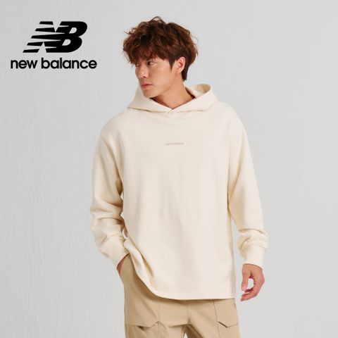 NEW BALANCE []刺繡NB連帽長袖上衣_男性_奶白色_AMT33559GIE