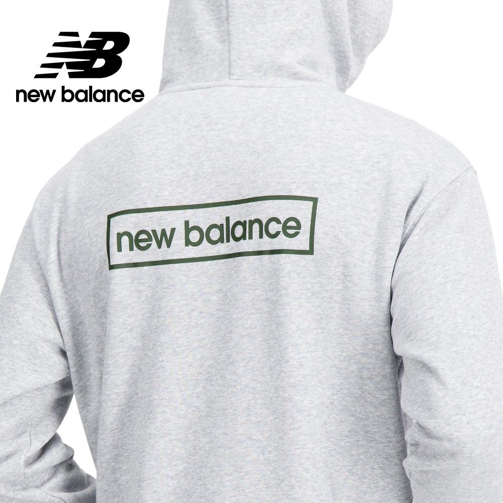 NEW BALANCE []簡約LOGO棉質連帽長袖上衣_男性_灰色_MT33540AG