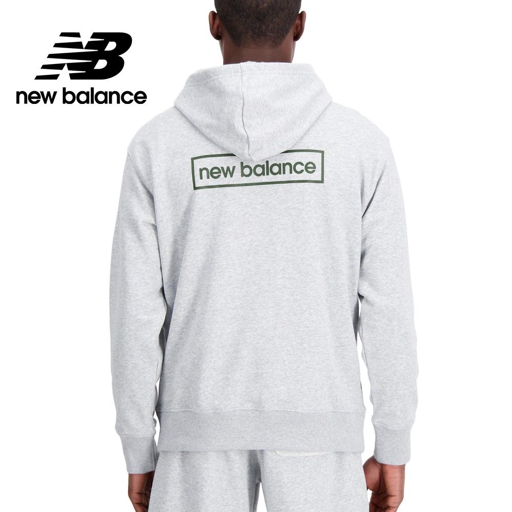 NEW BALANCE []簡約LOGO棉質連帽長袖上衣_男性_灰色_MT33540AG