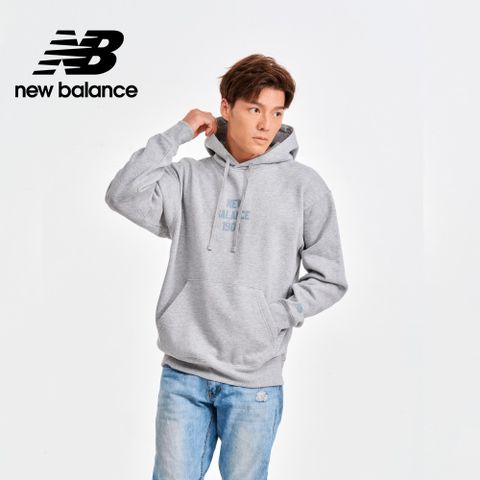 NEW BALANCE 刷毛保暖連帽長袖上衣_男性_灰色_MT41517AG