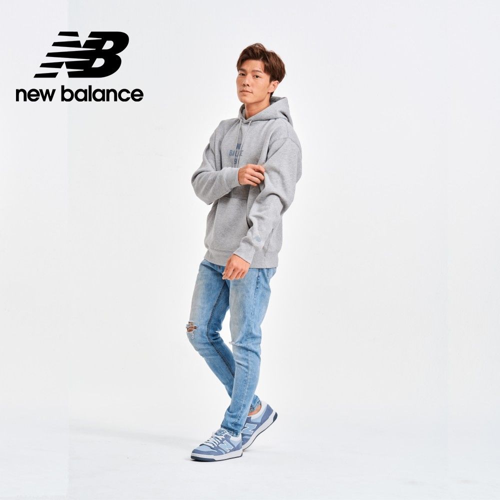 NEW BALANCE 刷毛保暖連帽長袖上衣_男性_灰色_MT41517AG