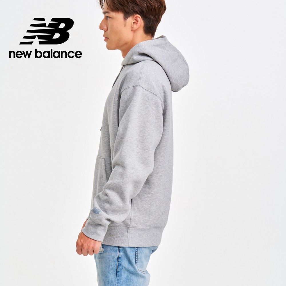 NEW BALANCE 刷毛保暖連帽長袖上衣_男性_灰色_MT41517AG