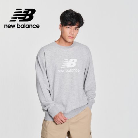 【New Balance】NB大學T衛衣長袖上衣_男性_灰色_MT41500AG