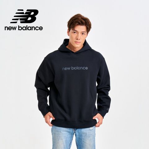 NEW BALANCE 太空棉感內刷毛連帽上衣_男性_黑色_MT41571BK